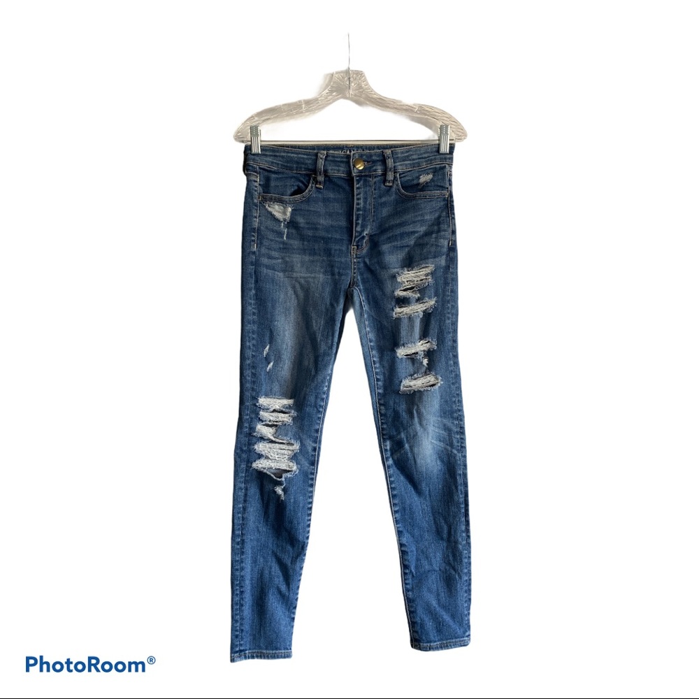 Hi Rise Frayed Jeggings